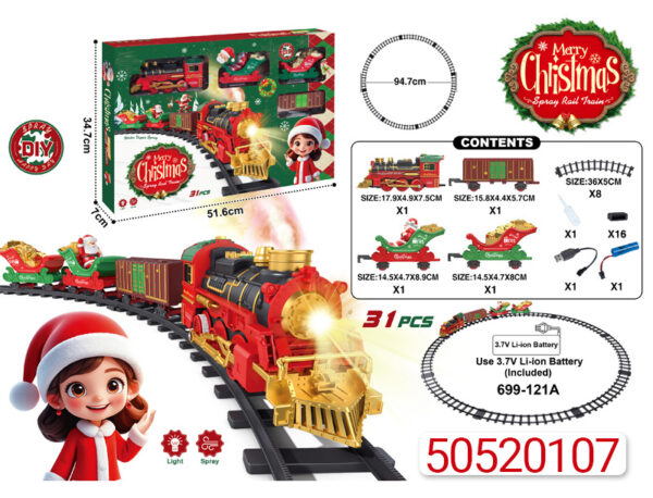 Tren clásico de navidad con vapor (incluye bateria)