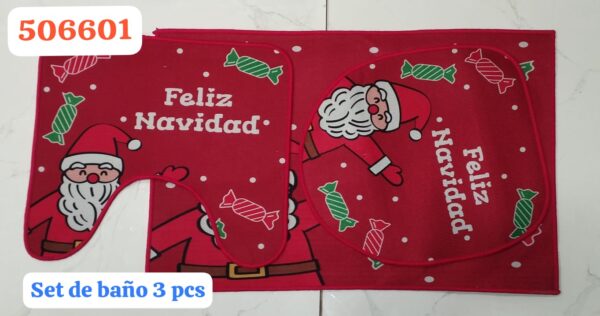Alfombra navideña para baño (set 3pcs)