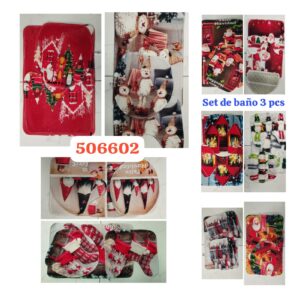 Alfombra navideña para baño (set 3pcs)